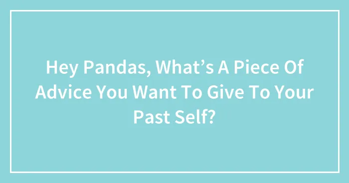Hey Pandas, What’s A Piece Of Advice You Want To Give To Your Past Self? (Closed)