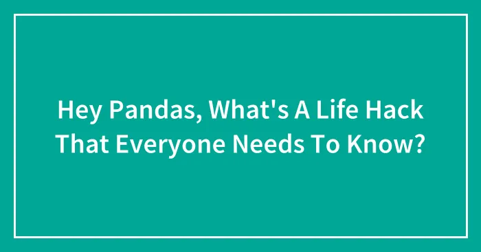 Hey Pandas, What's A Life Hack That Everyone Needs To Know? (Closed)