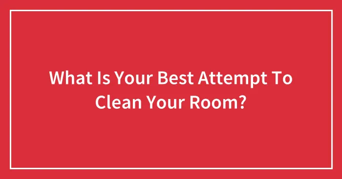 What Is Your Best Attempt To Clean Your Room?