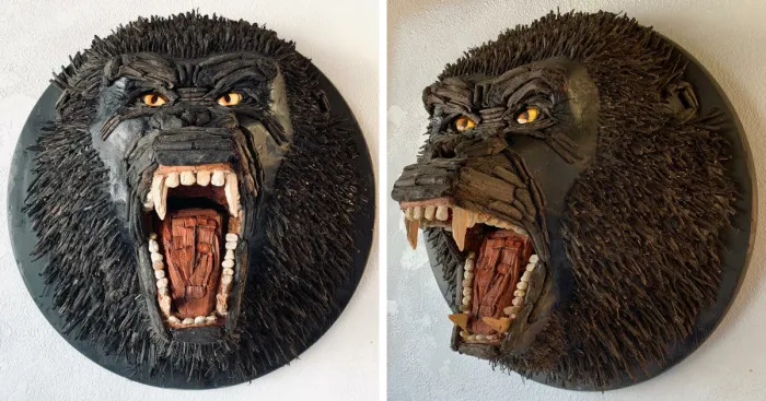 During My Pandemic Free-Time, I Transformed A Bag Of Garden Mulch And 36 Pebbles Into King Kong...