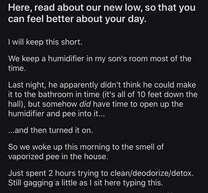 Ahh The Fresh Smell Of Vaporized Piss In The Morning