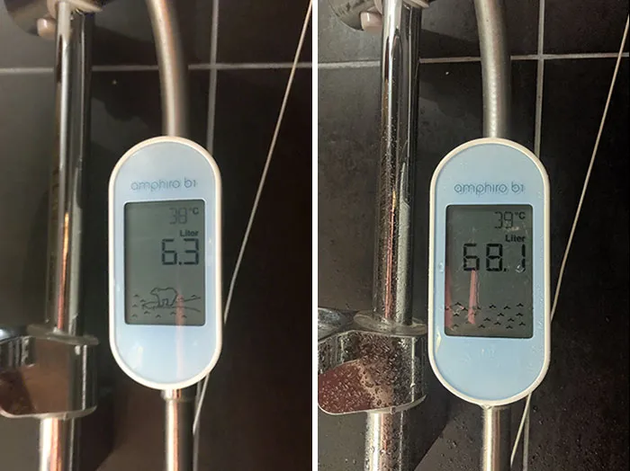 La ducha de mi hotel tiene un medidor de caudal para saber cuánta agua usas, el casquete polar se está derritiendo y el oso polar desaparece si usas demasiada
