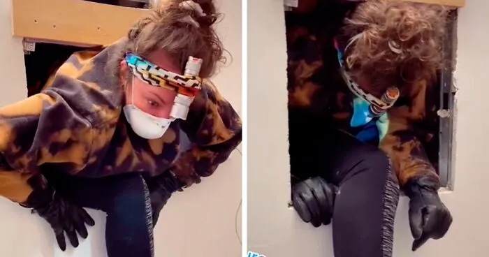 Woman Discovers A Hole Behind Her Bathroom Mirror - Decides To Go In And Finds An Entire Apartment