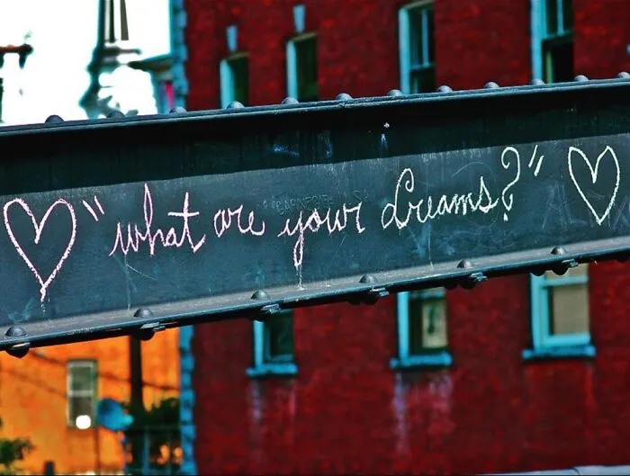 Chalk Graffiti On An Old Bridge. Montpelier, Vermont