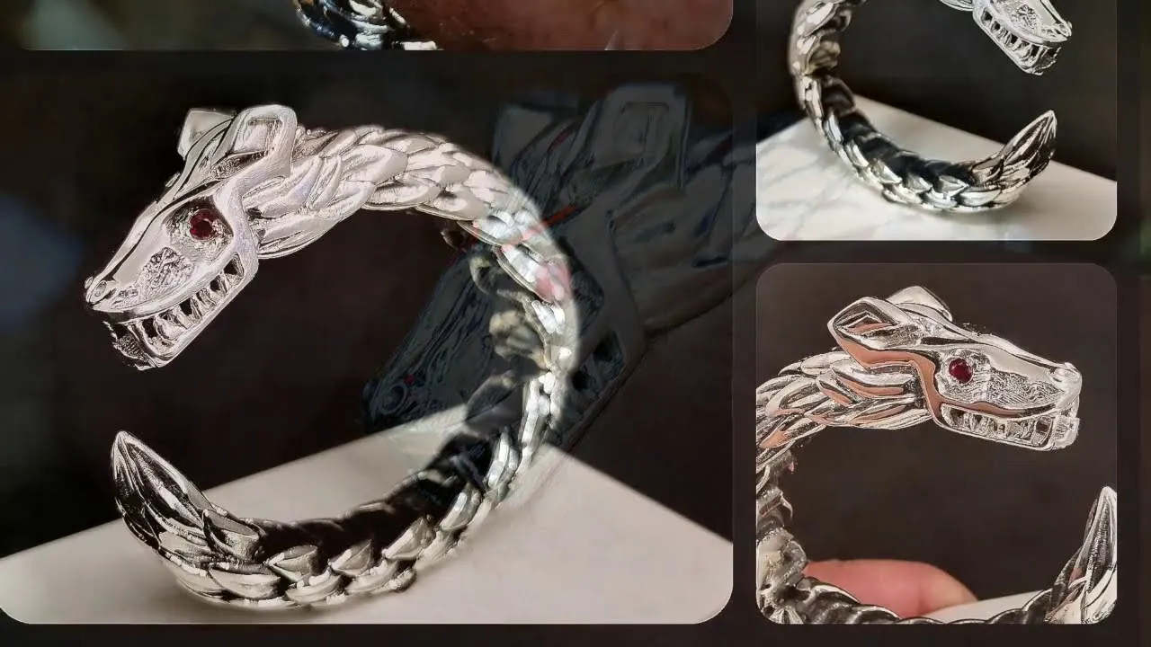 Quetzalcóatl Bracelet. I Make A Silver Bracelet Using My 3D Printer