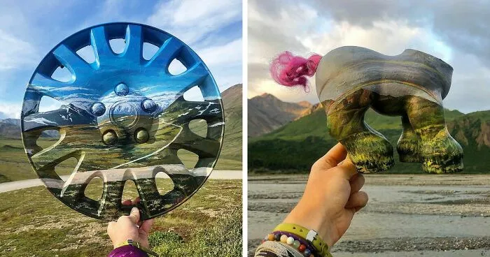 70 Paintings On Trash That Disappear Into Surroundings By This Eco-Artist