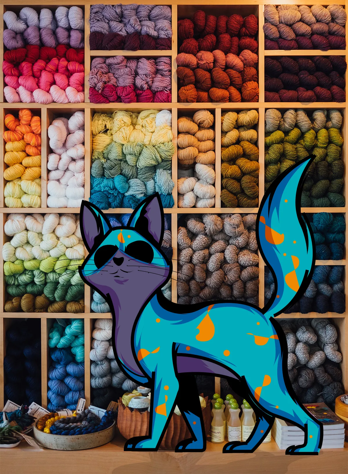 A Cat Made Of Magic And Colors