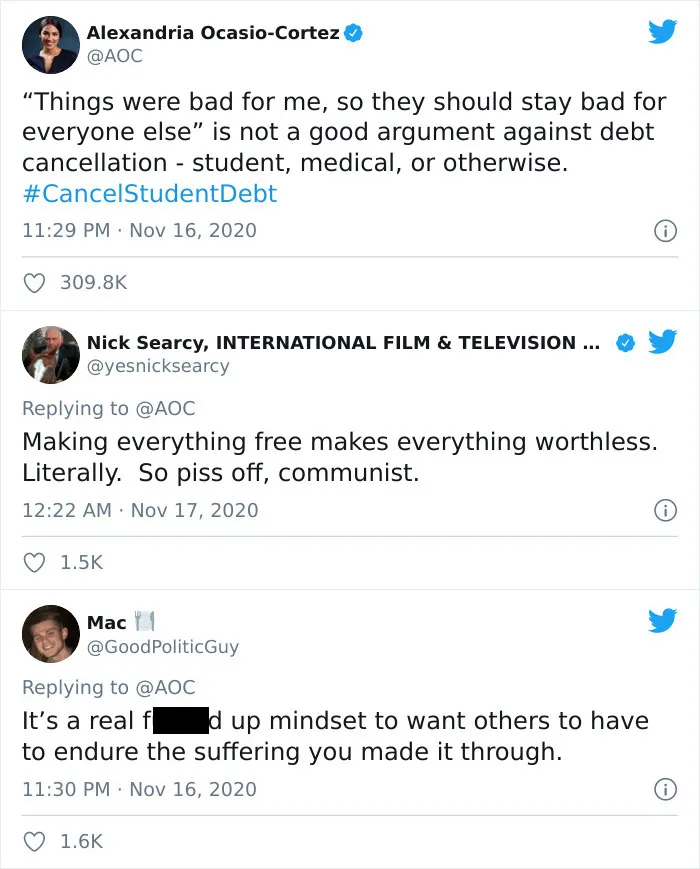 30 Of The Dumbest Points People Saw Americans Make Against Canceling Student Debt