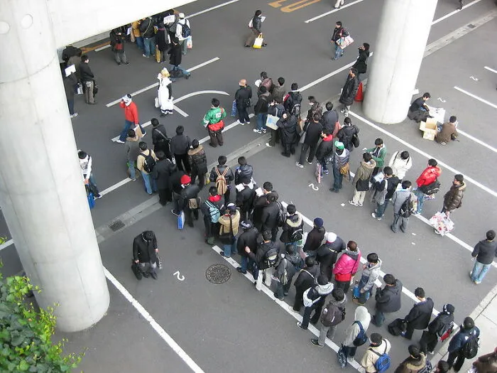 People Queue Up In Lines And Can Wait For Long Periods Of Time Patiently