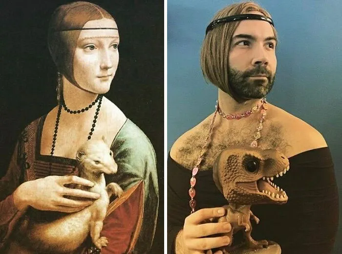 La página de Instagram "Tussen Kunst & Quarantaine" tiene increíbles recreaciones de pinturas