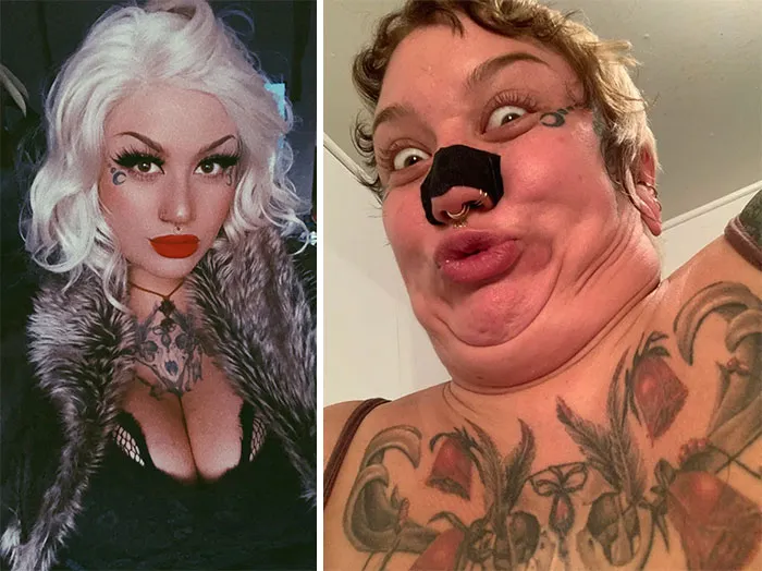 What I Look Like With A Full Face Of Make Up, Wig And Lashes vs. What I Send My Sister. Enjoy