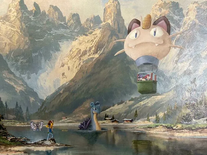 "Prepárate para los problemas". Siempre supe que quería añadir un globo aerostático, pero originalmente pensaba añadir a Rocky y Bullwinkle. Creo que el globo de Meowth fue una idea mejor