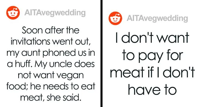 Uncle Refuses To Eat A Meal Without Meat At His Vegan Niece’s Wedding, Stirs Up Family Drama