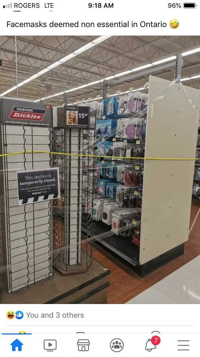 Store In Ontario Blocks Off Masks As Non-Essential Items