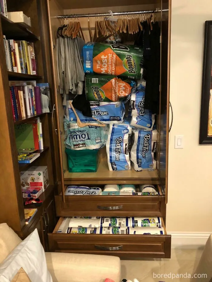 My Mother-In-Law Is Why You Can't Find Paper Goods. This Is Only One Of Four Rooms