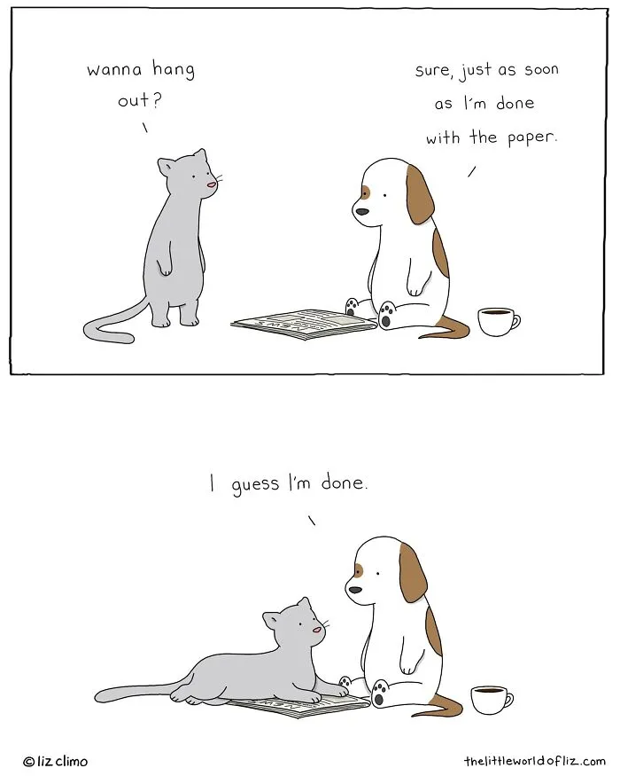 The Simpsons Animator Illustrates Awkward Everyday Moments Of These Wholesome Animals (30 New Pics)