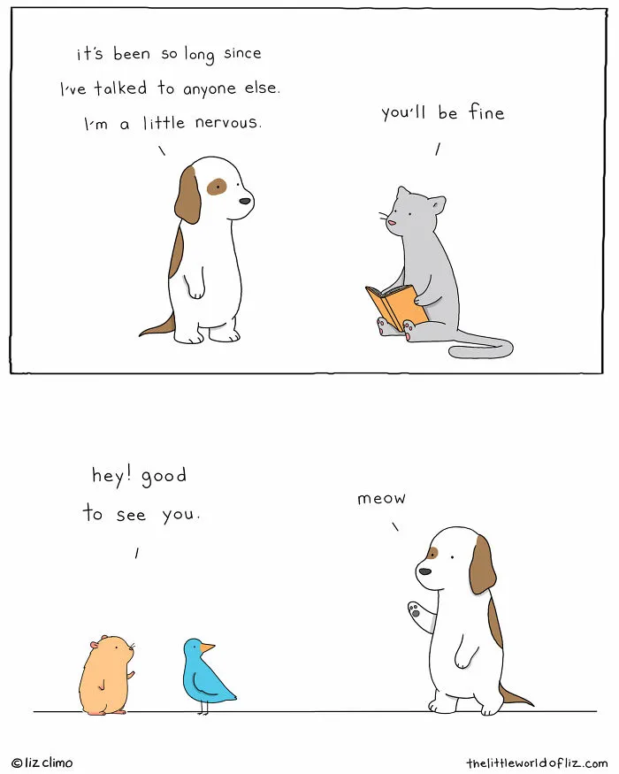 The Simpsons Animator Illustrates Awkward Everyday Moments Of These Wholesome Animals (30 New Pics)