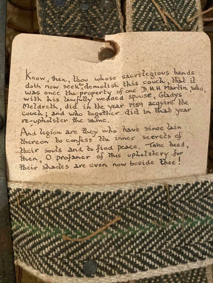 Found In A Couch Being Re-Upholstered