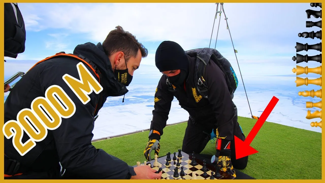 Michael Nicolae And Machine Man Played Chess At 2000 Meters Altitude In A Hot Air Balloon.