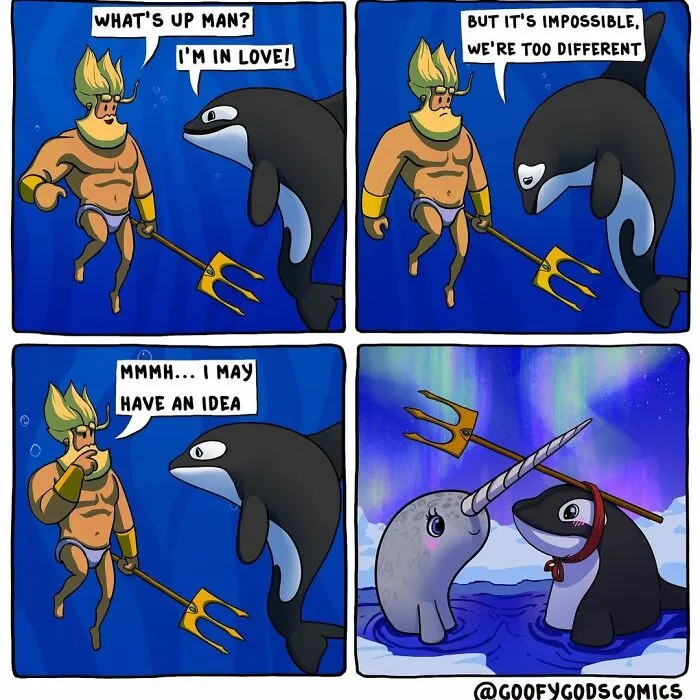 31 "Goofy" Comics About How Gods Deal With Everyday Problems