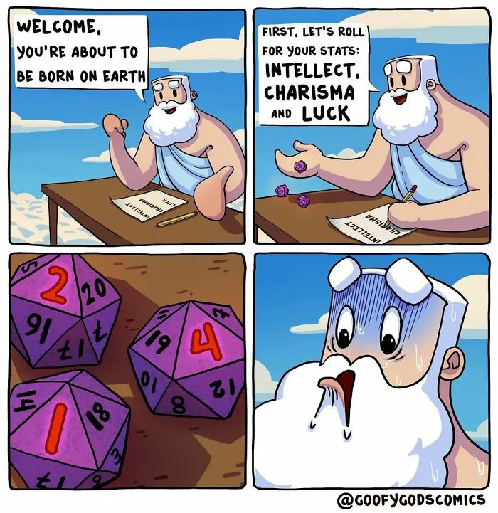 31 "Goofy" Comics About How Gods Deal With Everyday Problems