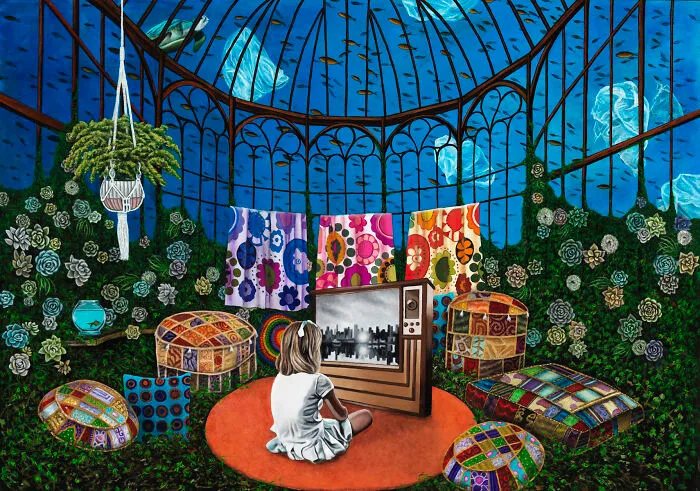 Alice's Garden, Oil On Mylar