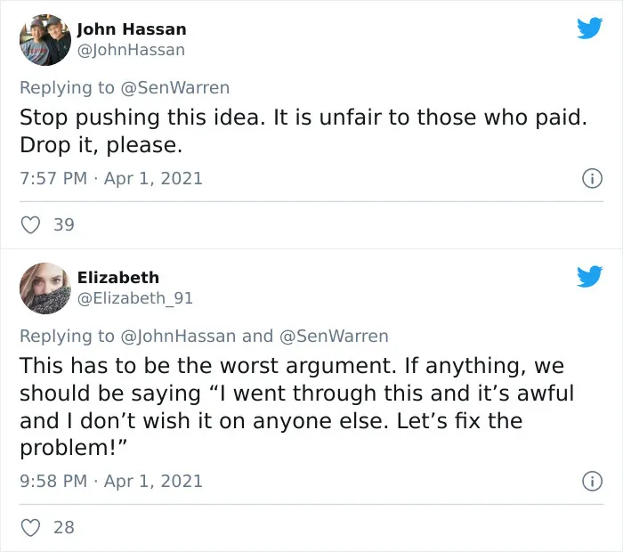30 Of The Dumbest Points People Saw Americans Make Against Canceling Student Debt