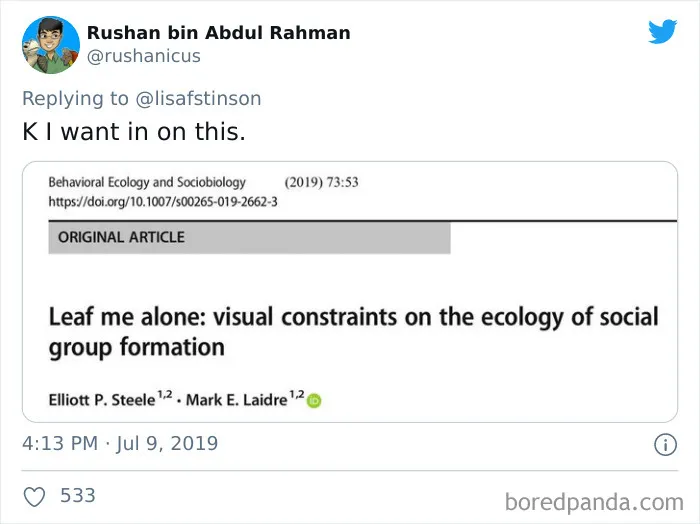 30 Paper Titles From Scientists With A Sense Of Humor, As Shared On This Twitter Thread