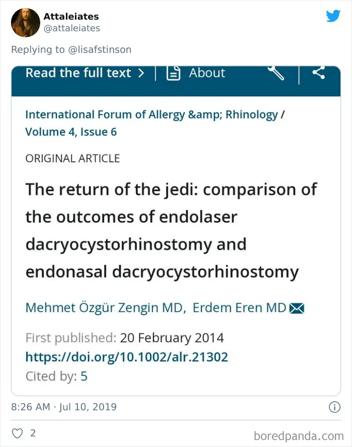 30 Paper Titles From Scientists With A Sense Of Humor, As Shared On This Twitter Thread