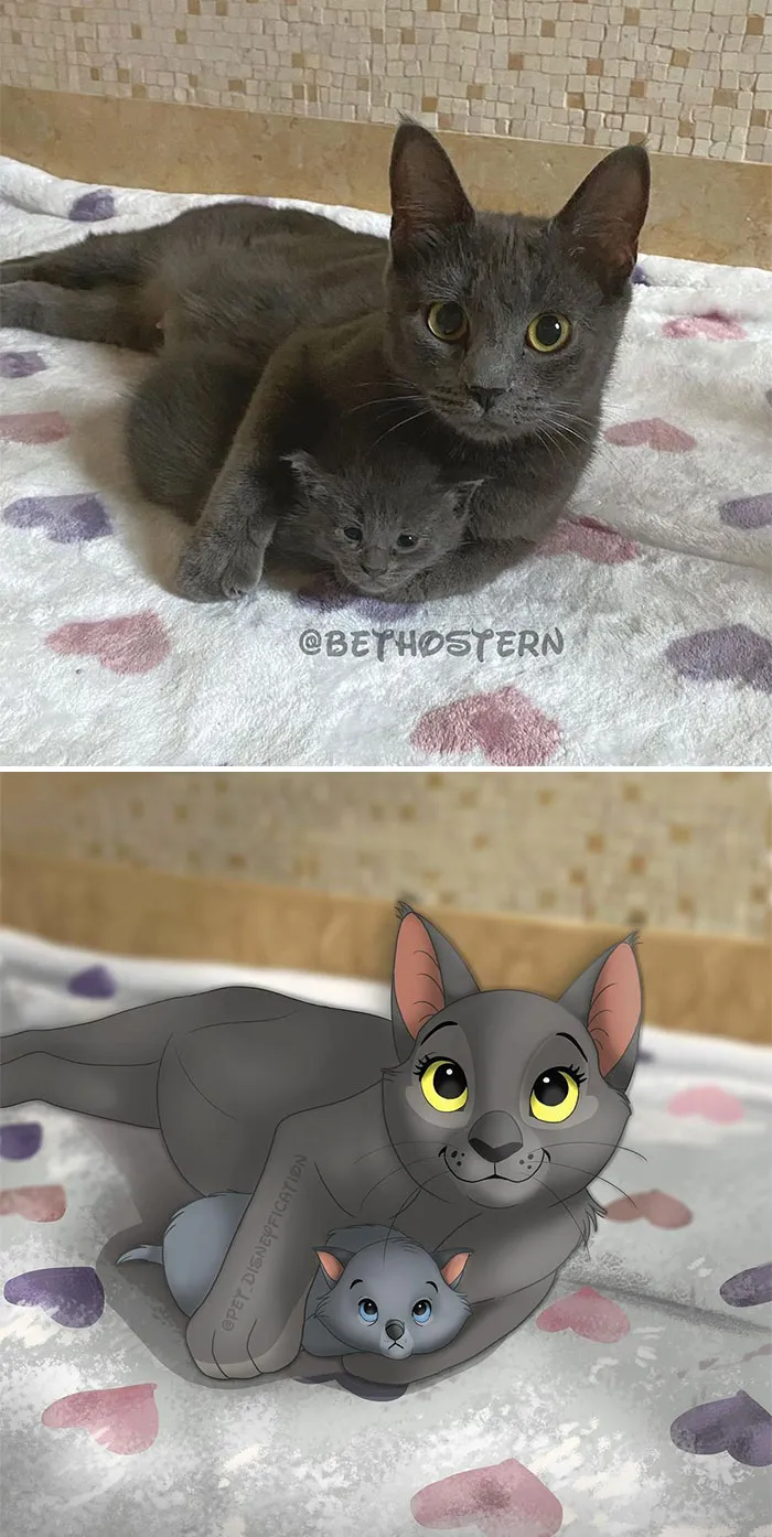 People Send Pics Of Their Pets To This Artist And She Disneyfies Them (30 New Pics)