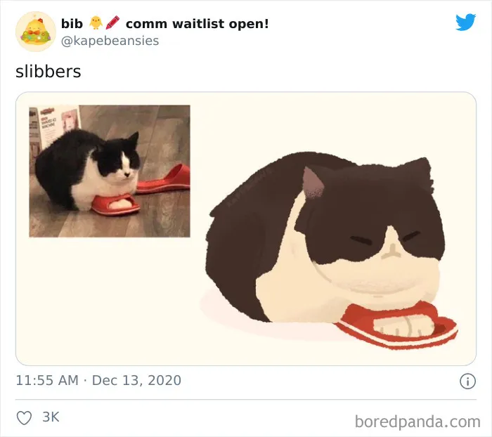 'Bib' Turns Funny Animal Pics Into Adorable Drawings And Here're 30 Of Their Cutest Works
