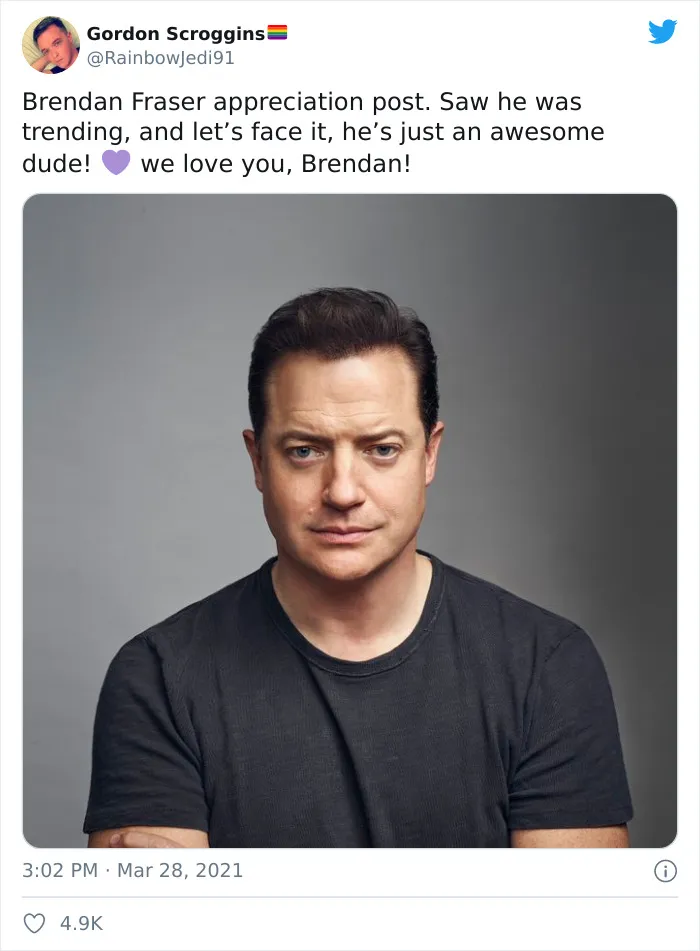 The Internet Just Made Brendan Fraser Go Viral Simply For Being Awesome, And Here Are 30 Of The Best Tweets