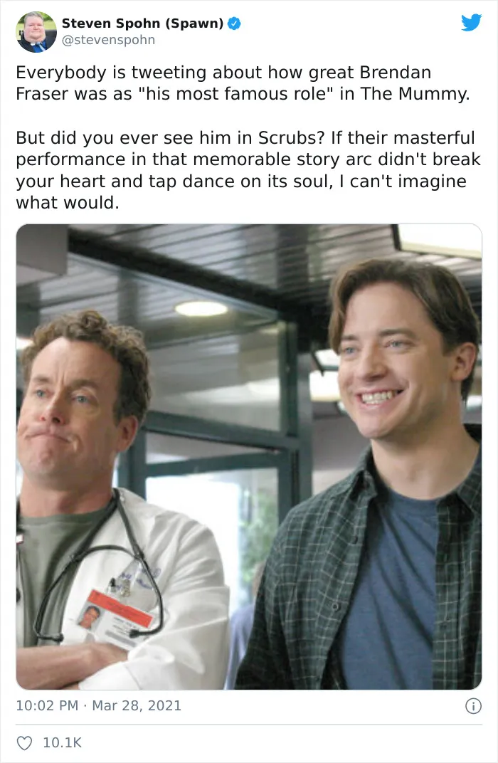 The Internet Just Made Brendan Fraser Go Viral Simply For Being Awesome, And Here Are 30 Of The Best Tweets