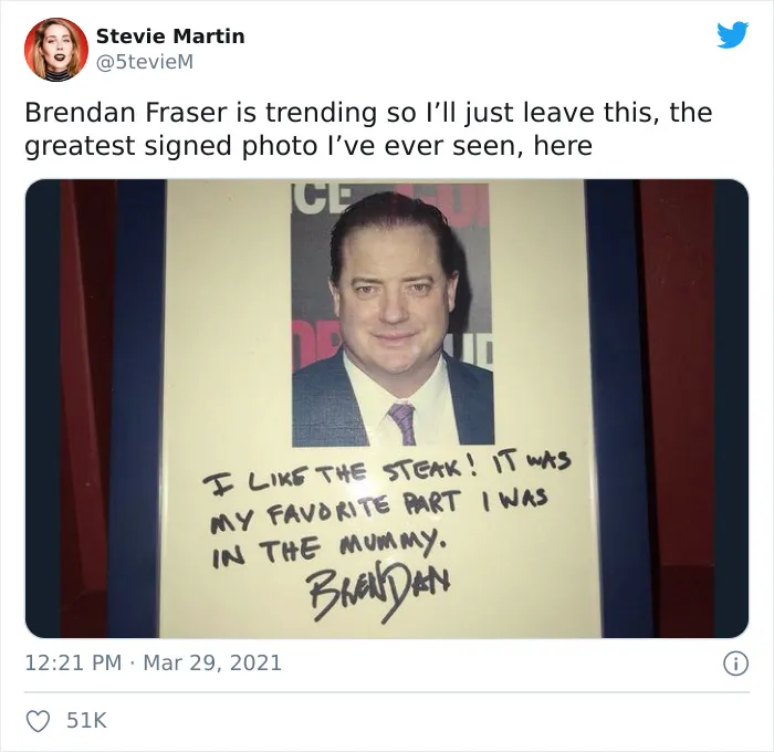 The Internet Just Made Brendan Fraser Go Viral Simply For Being Awesome, And Here Are 30 Of The Best Tweets