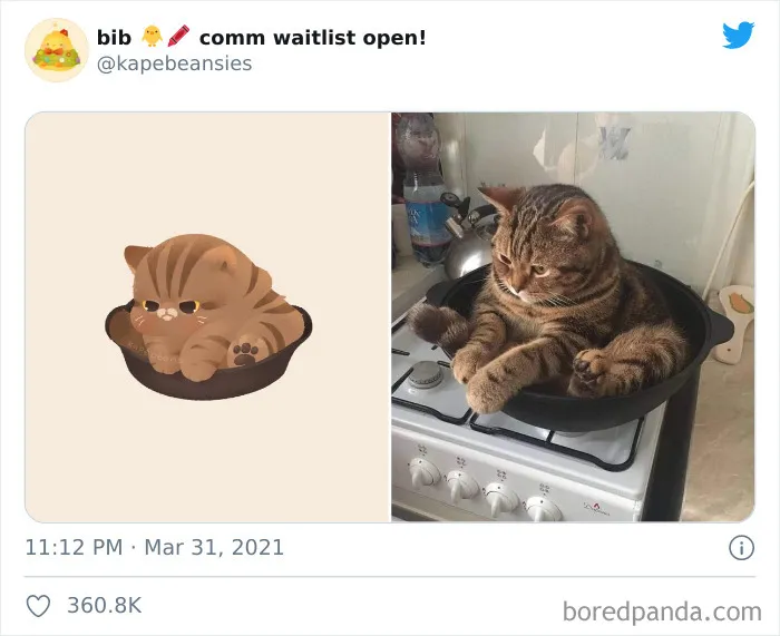'Bib' Turns Funny Animal Pics Into Adorable Drawings And Here're 30 Of Their Cutest Works