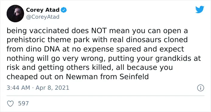 People Are Cracking Up At These 30 ‘Being Vaccinated Does Not Mean’ Tweets That Actually Use Pop Culture As Rules