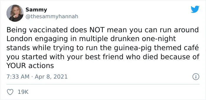 People Are Cracking Up At These 30 ‘Being Vaccinated Does Not Mean’ Tweets That Actually Use Pop Culture As Rules
