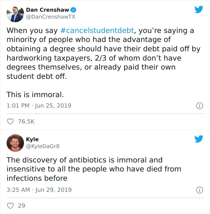 30 Of The Dumbest Points People Saw Americans Make Against Canceling Student Debt