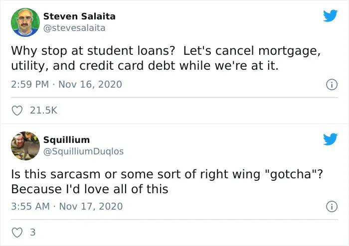 30 Of The Dumbest Points People Saw Americans Make Against Canceling Student Debt