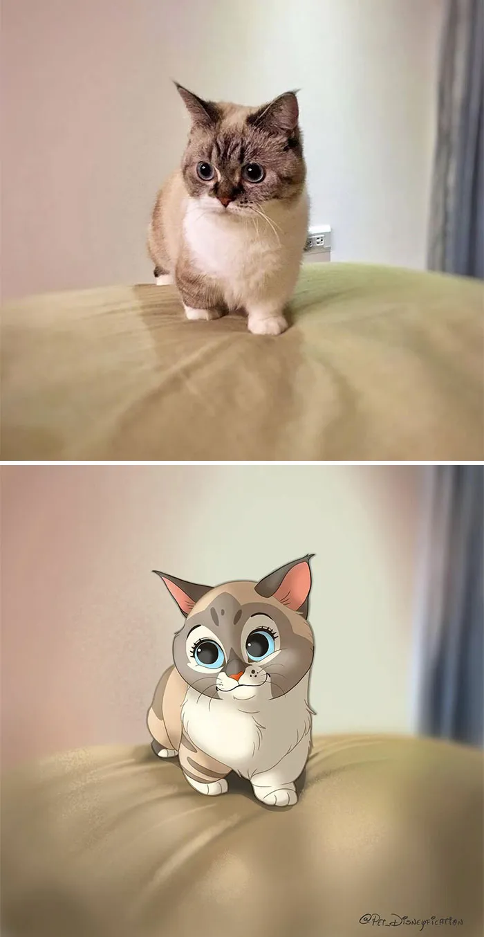 People Send Pics Of Their Pets To This Artist And She Disneyfies Them (30 New Pics)