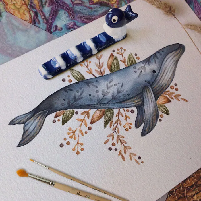 Brush Holder With Whale