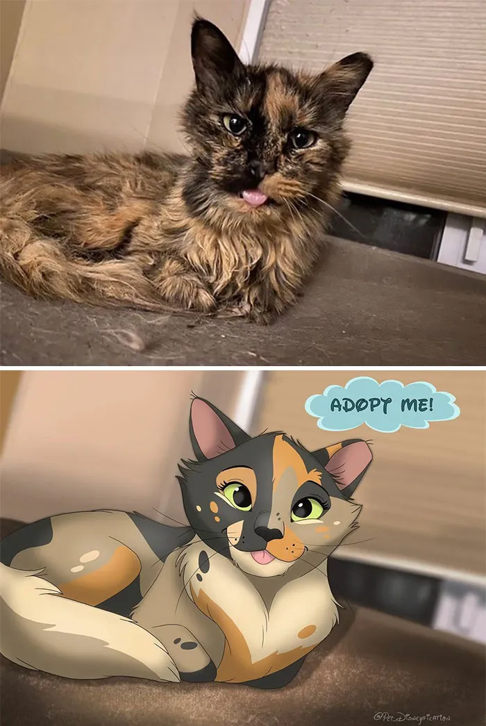 People Send Pics Of Their Pets To This Artist And She Disneyfies Them (30 New Pics)