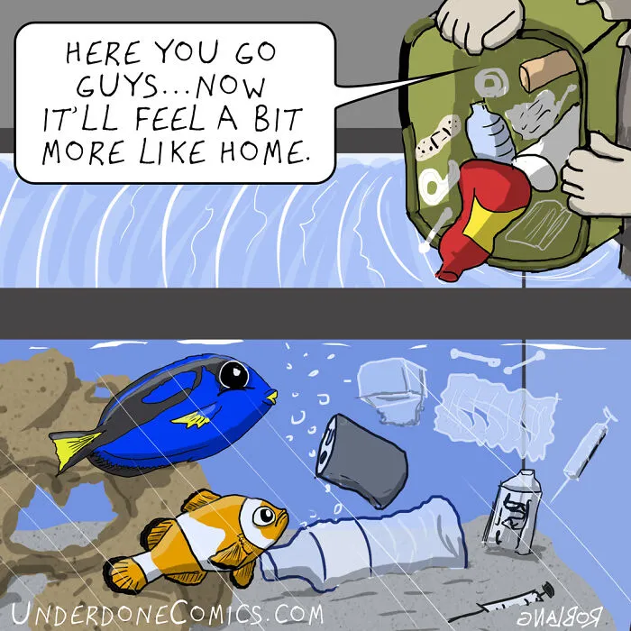 I Draw Comics To Show How Plastic Waste Affects Marine Life (30 Pics)