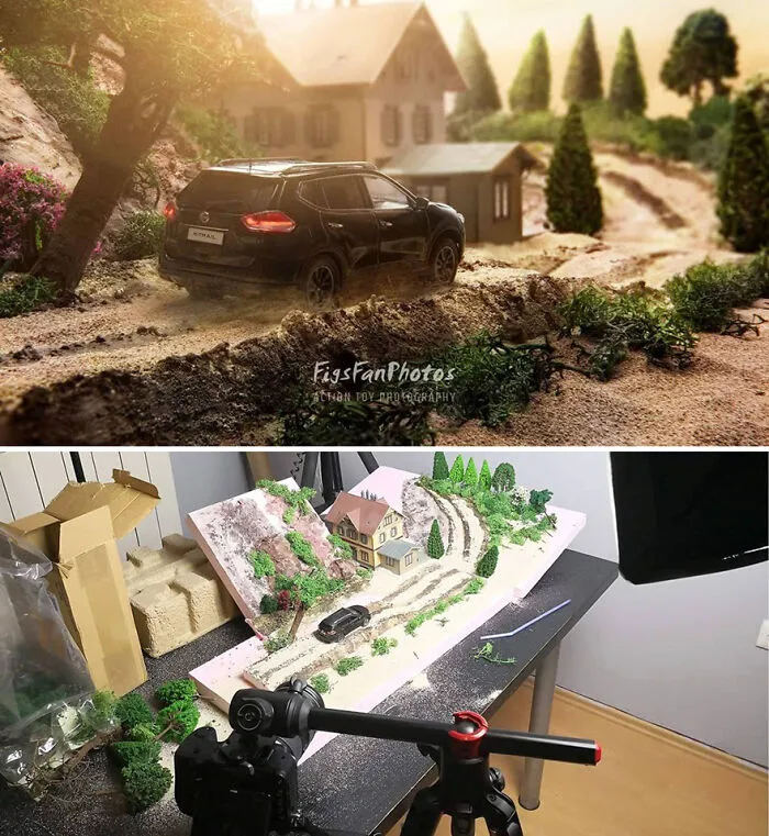 I Do Car Photoshoots Using Model Cars And Nissan Asked Me To Work For Them (10 Pics)