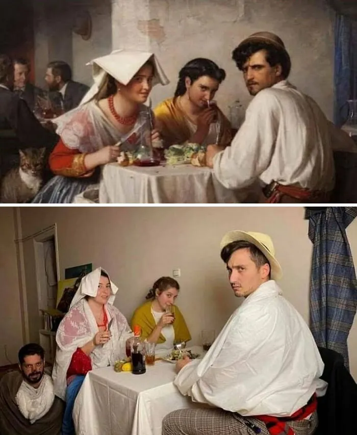 La página de Instagram "Tussen Kunst & Quarantaine" tiene increíbles recreaciones de pinturas