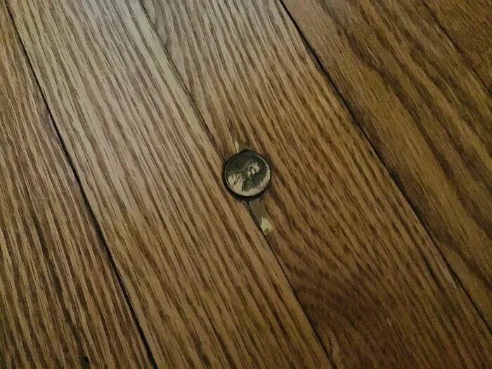 Our Whole House Is Old, But We Have A Penny Stuck In The Floor. No Idea How It Got Stuck. As Far As We Know It’s Original To The House From The 1930s