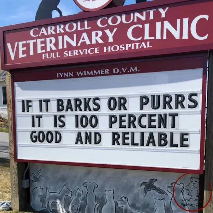 30 Of The Funniest Outdoor Signs From This Vet Clinic To Make You Crack A Smile (New Pics)