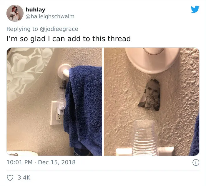 People On Twitter Share Pics Of Weird Stuff In Guys' Bathrooms And Here Are 35 Of The Best Ones