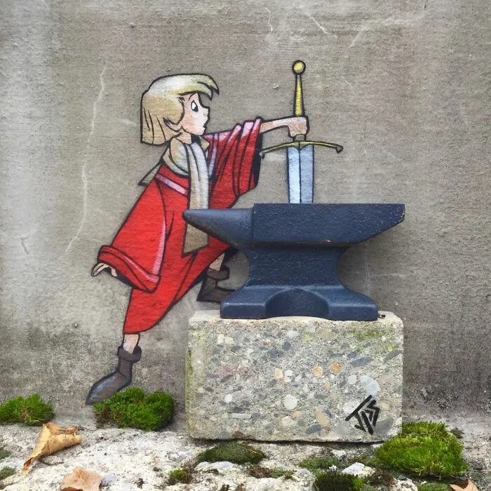 Un artista hace que las calles sean menos aburridas creando grafitis que interactúan con el entorno (30 nuevas fotos)