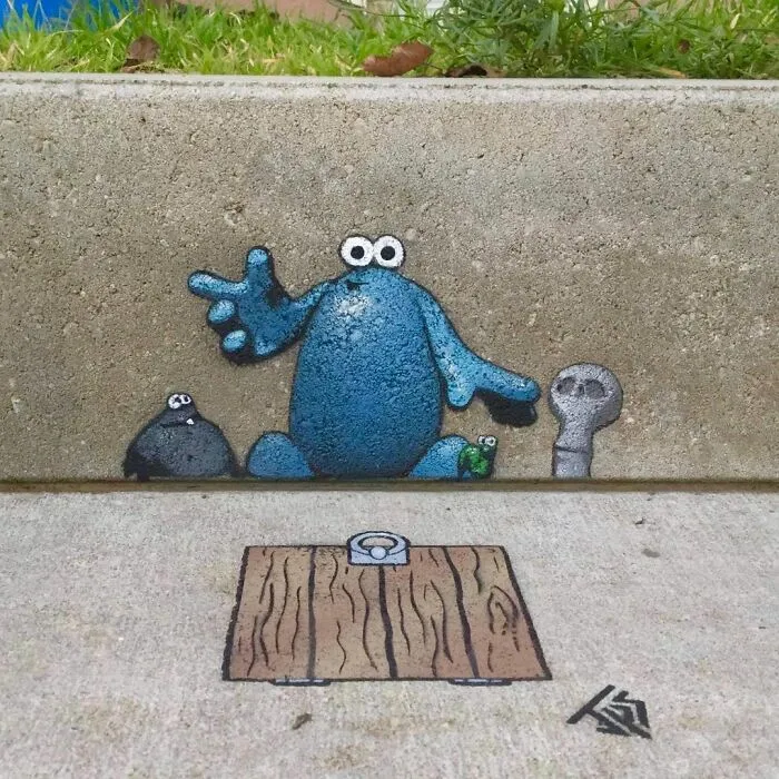 Un artista hace que las calles sean menos aburridas creando grafitis que interactúan con el entorno (30 nuevas fotos)